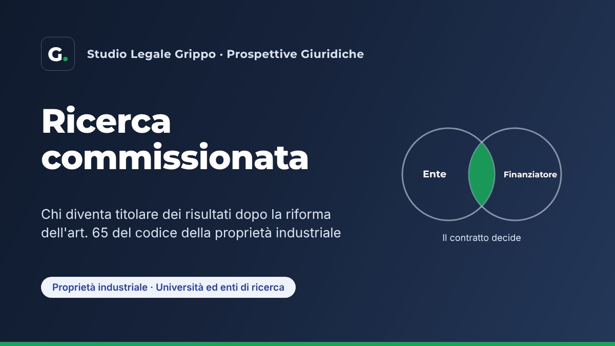 Grafica: ente di ricerca e soggetto finanziatore, con il contratto come area comune